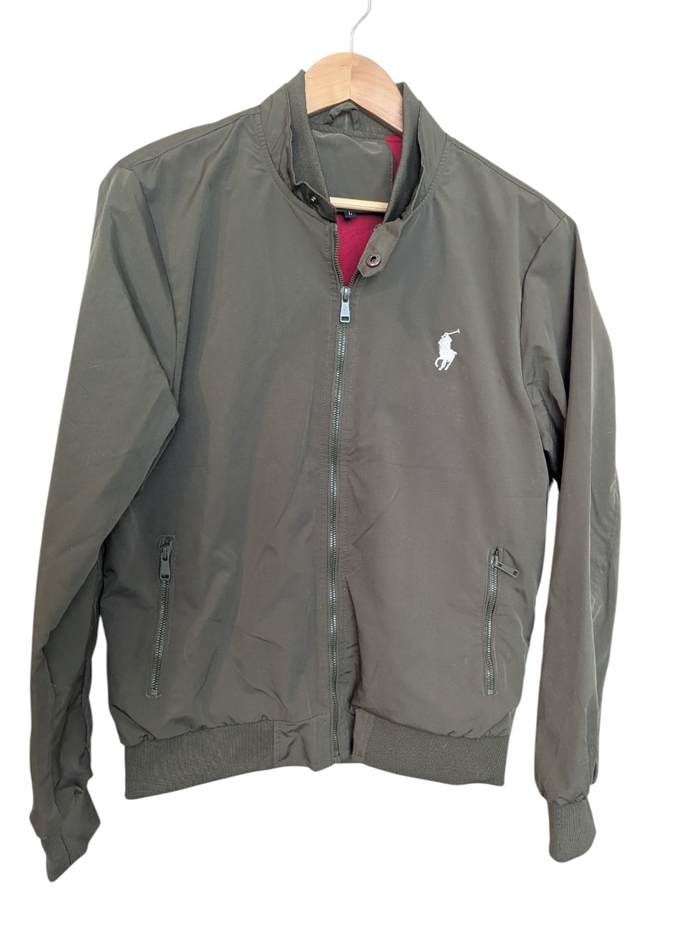 RALPH LAUREN Polo Ridgefield Men's Olive Green Bomber Jacket Large